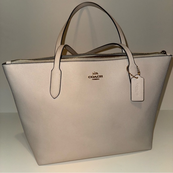Coach Off-White Leather Tote - Picture 1 of 5